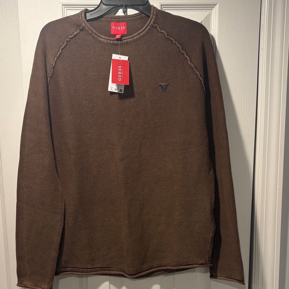 NWTs Guess Chocolate crewneck knit pullover